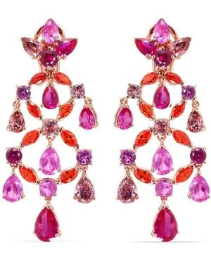 Anabela Chan Pendientes Chandelier en oro de 18 ct con múltiples piedras - Blanco