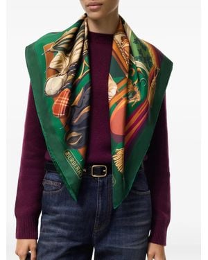 Burberry Knight & Day Silk Scarf - Black
