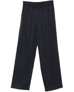 CASABLANCA Monogram-Jacquard Trousers - Blue