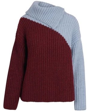 Essentiel Antwerp Kolorama Two-Tone Ribbed Jumper - Red