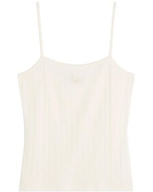 Maison Kitsuné Logo-Print Top - White