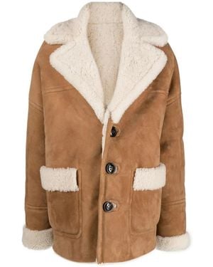 DSquared² Plain Padded Leather Coat - Brown