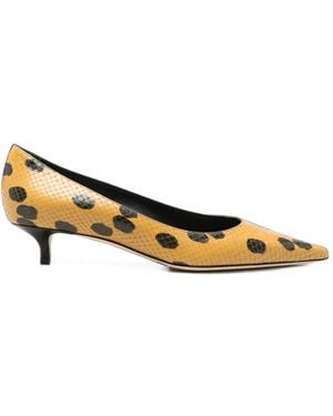 Jimmy Choo Polka-Dot Snakeskin-Effect Pumps - Natural