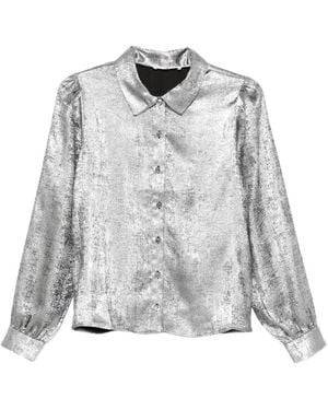 FRAME Shiny Staple Blouse - White