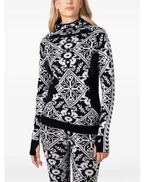 Kari Traa Saga Fair Isle-Knit Hoodie - White