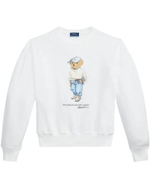 Polo Ralph Lauren Sweat Polo Bear À Imprimé Graphique - White