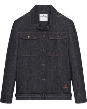 Courreges Belted Denim Jacket - Blue