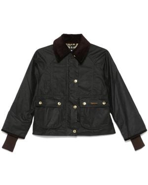 Barbour Beadnell Waxed Cropped Jacket - Black