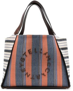 Stella McCartney ストライプ ハンドバッグ - ブラック
