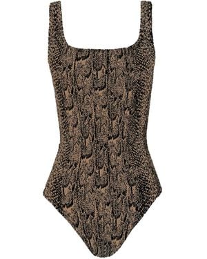 Wolford Body Mit Python-Print - Braun