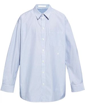 Helmut Lang Striped Cotton Shirt - Blue
