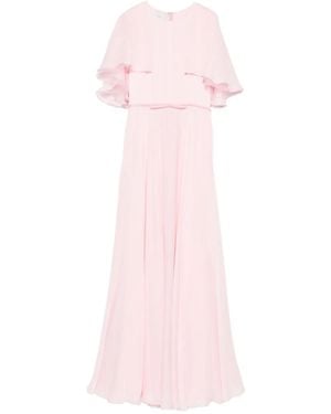 Giambattista Valli Bow-Detailed Cape-Sleeve Dress - Pink