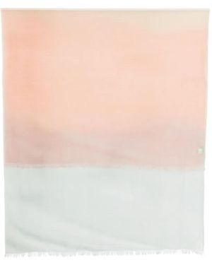 D'Aniello Fringed Ombré-Effect Scarf - White