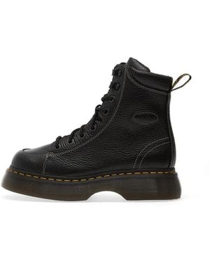 Dr. Martens Buzz 8I Pebbled-Leather Lace-Up Boots - Black