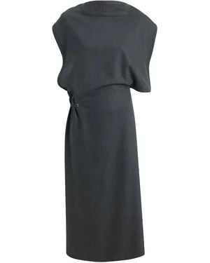 KHAITE Iris Draped Dress - Grey