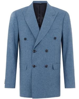 Brooks Brothers Double-Breasted Blazer - Blue