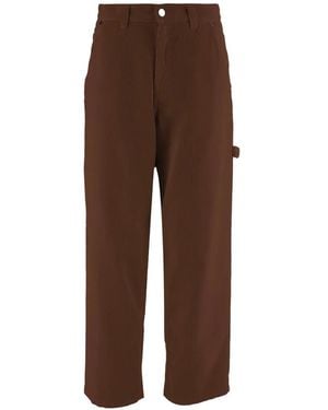 Haikure Corduroy Straight-Leg Pants - Brown