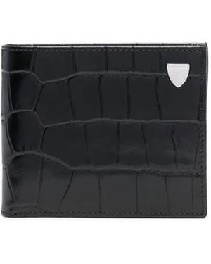 Aspinal of London Embossed Croc Wallet - Black