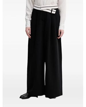 Sisley Pleated Wide-Leg Pants - Black