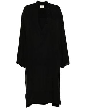 KHAITE Brim Crepe Midi Dress - Black