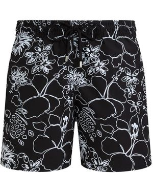 Vilebrequin Graphic-Print Swim Shorts - Black