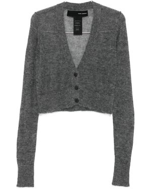 Isabel Benenato V-Neck Cropped Cardigan - Grey