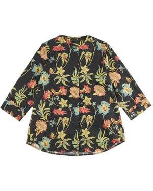 Fay Floral-Print Three-Quarter-Sleeve Shirt - Green