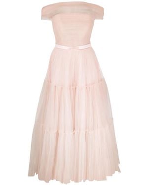 Ana Radu Off-Shoulder Fluted Maxi Dress - Pink