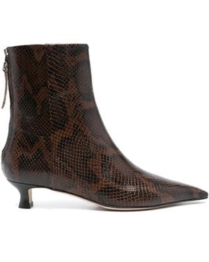 Aeyde 40Mm Snake-Print Boots - Brown