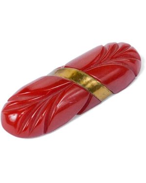 Vintage 1950S Bakelite Brooch - Red