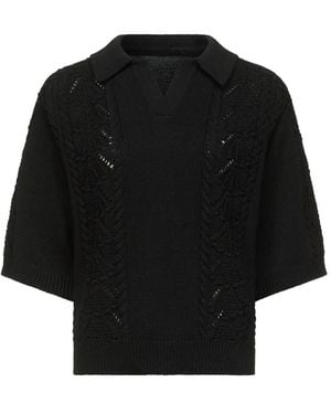 Loulou de Saison Kina Strickoberteil - Schwarz
