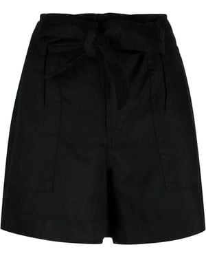 Ralph Lauren Belted Linen Shorts - Black