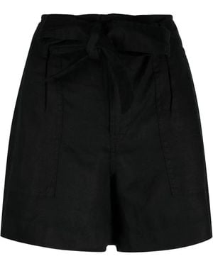 Ralph Lauren Belted Linen Shorts - Black