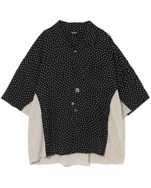 Undercover Polka-Dot Layered Shirt - Black