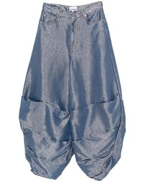 Ganni Ruched Pocket Jeans - Blue