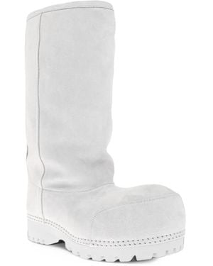 Balenciaga Alaska Fur High Boots - White