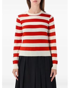 Comme des Garçons Striped Jumper - Red