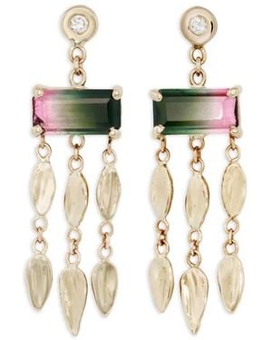 Jacquie Aiche 14K Dangle Tourmaline And Diamond Earrings - White