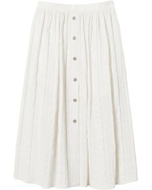 Twinset Linen-Blend Skirt - White