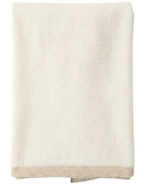 Fedeli Two-Tone Knitted Scarf - White