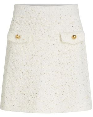 KARL LAGERFELD Mini Bouclé Pocket Skirt - White