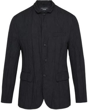 Comme des Garçons Crinkled-Finish Single-Breasted Jacket - Blue