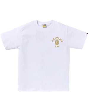 A Bathing Ape Logo Cotton T-Shirt - White