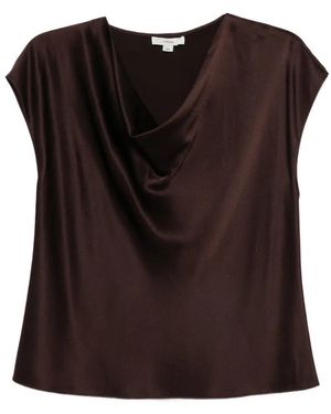 Vince Cowl-Neck Silk Top - Black
