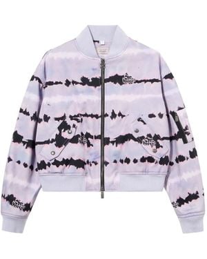 Off-White c/o Virgil Abloh Tie-Dye Cropped Bomber Jacket - White