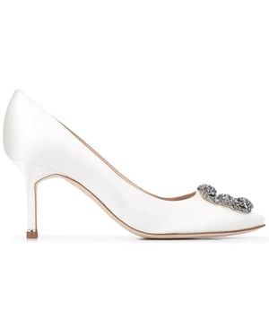 Manolo Blahnik 'Hangisi' Pumps, 70Mm - Weiß