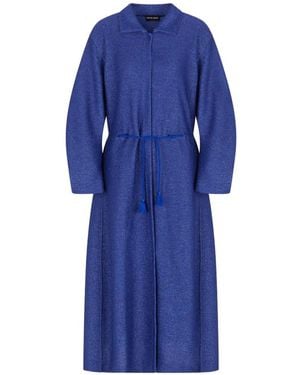 Giorgio Armani Tie-Waist Coat - Blue