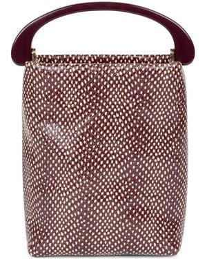 Dries Van Noten Snakeskin-Printed Tote Bag - Pink