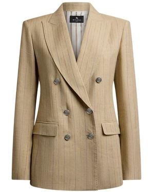 Etro Striped Blazer - Natural