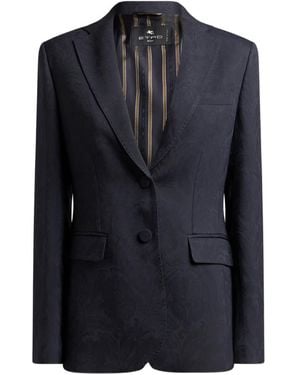 Etro Paisley-Pattern Cady Blazer - Black
